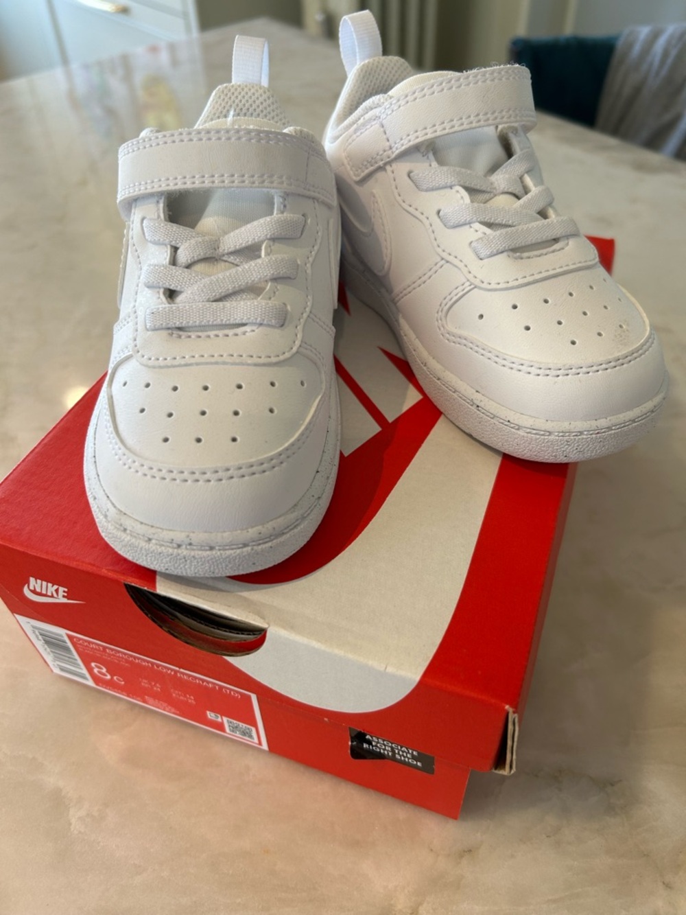 Nike Kids White Velcro & Lace Toddler Sneakers